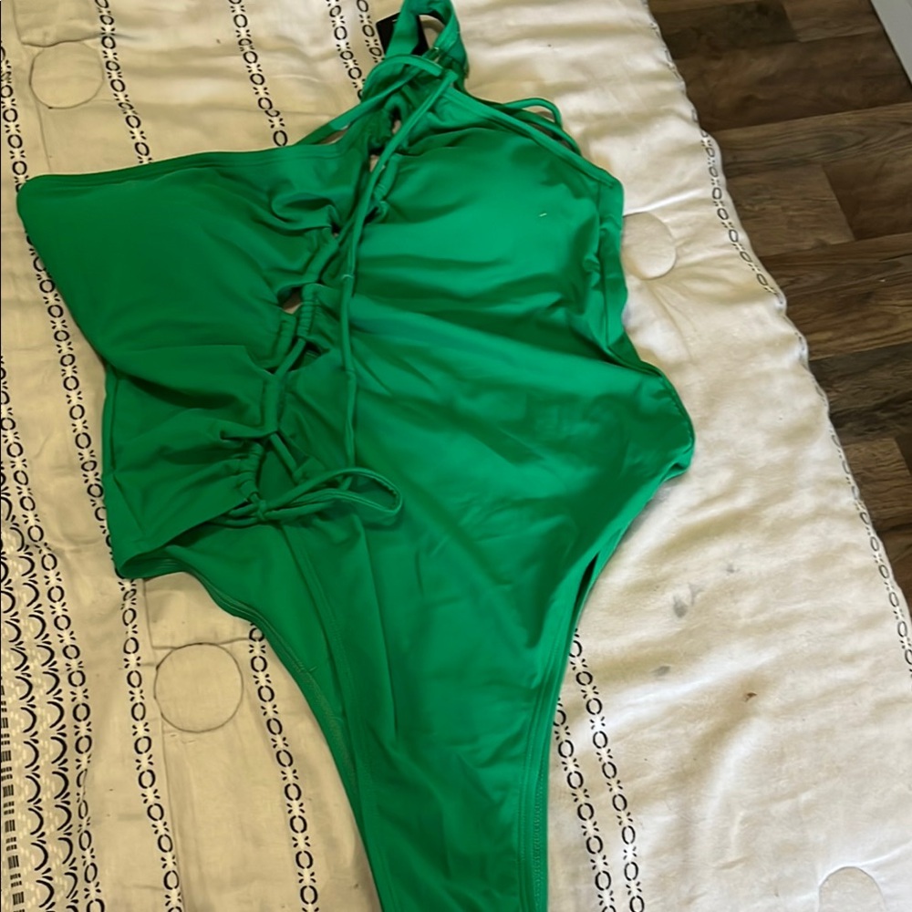 Fashion Nova Green Bodysuit Sleek One Piece